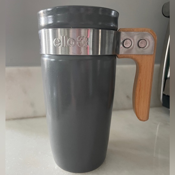 ellos Kitchen Ello Fulton Ceramic Travel Mug With Slider Lid Gray